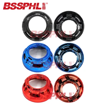 

BSSPHL 3.0 Inch Bi-Xenon Projector Lens Hood Car Headlight Chrome Mask with Angel Eye Position fit for Cayenne