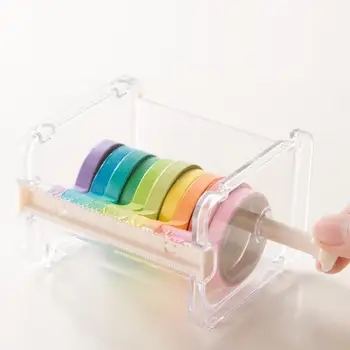 

1pcs Creative Washi Tape Cutter Set Tape Tool Transparent Tape Holder Tape Dispenser Office Stationery Supplies