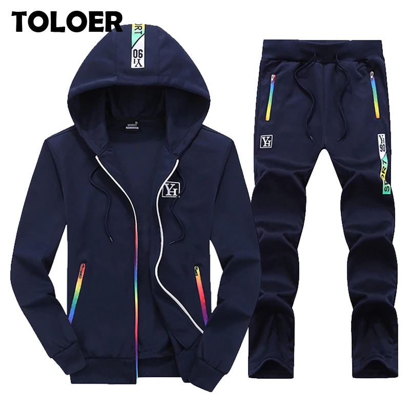 Jacket Tracksuits Pants Sportswear Set Hooded Clothing Mens Two-Piece-Sets Casual Male