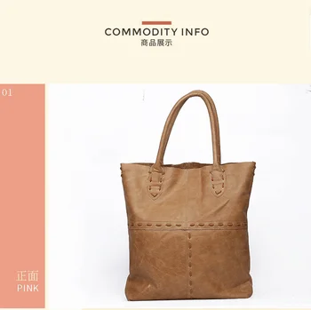 

New Women's Handbag Large Capacity Women's Bag Simple Fashion True Pitot Bag.