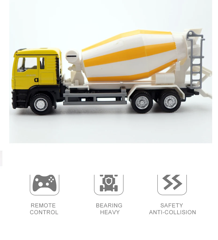 1:32 Diecast Toy Car Engineering Toy Truck High Simulation Toy Car Cement Truck Body Can Be Rotated Toy Car For Children's Gift