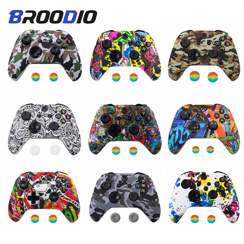 

Anti-slip Silicone Camo Protective Skin Case For Microsoft Xbox One For XBox One X S Gamepad Controller Protection Joystick Caps