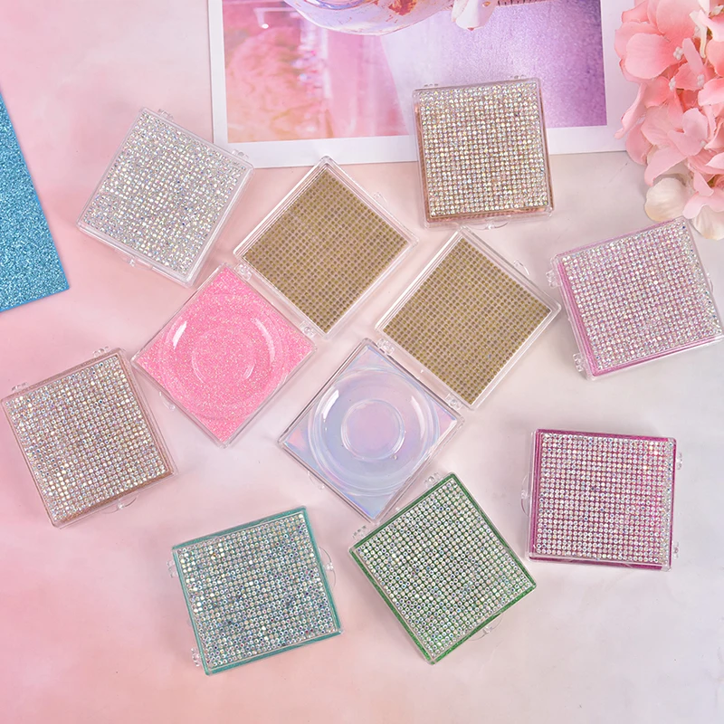 1PC Empty Glitter Square Eyelash Packaging Storage Case Box Container Holder 9 types