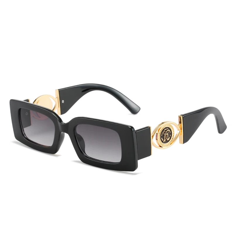  - D&T 2021 New Fashion Rectangle Sunglasses Men Women Gradients Lens PC Frame Metal Trend Logo Brand Designer Luxury Sun Glasses