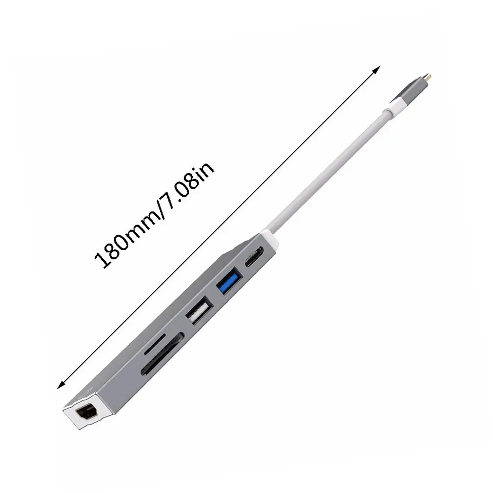 USB C концентратор 6-в-1 4K HDMI зарядка PD Порты и разъёмы USB3.0 USB2.0 SD/устройство для считывания с tf-карт Тип C адаптер для MacBook Pro