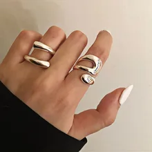 여성용 925 스털링 실버 부드러운 반지, 할로우 아웃 체인 주얼리, 아름다운 손가락 오픈 반지, 파티 생일 선물