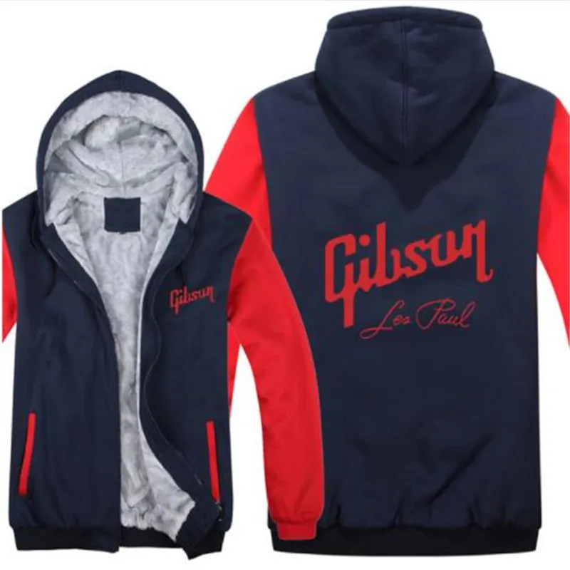 Gibson толстовки зимняя куртка для мужчин повседневная шерстяная подкладка флис Gibson Les свитшоты Paul пуловер с капюшоном
