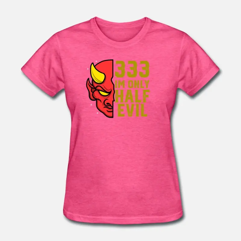 Women-Rose Red Стиль Devil 333 Half Evil костюм для хеллоуина футболка из хлопка с круглым вырезом потрясающая футболка большого размера S-5xl однотонная одежда в стиле хип-хоп - Цвет: Women-Rose Red