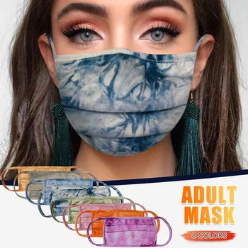 

1PC Unisex Washable Mask gezichtsmasker masker Breathable Reusable Dustproof Adult Tie dye Face Mouth Cover Facemask masque