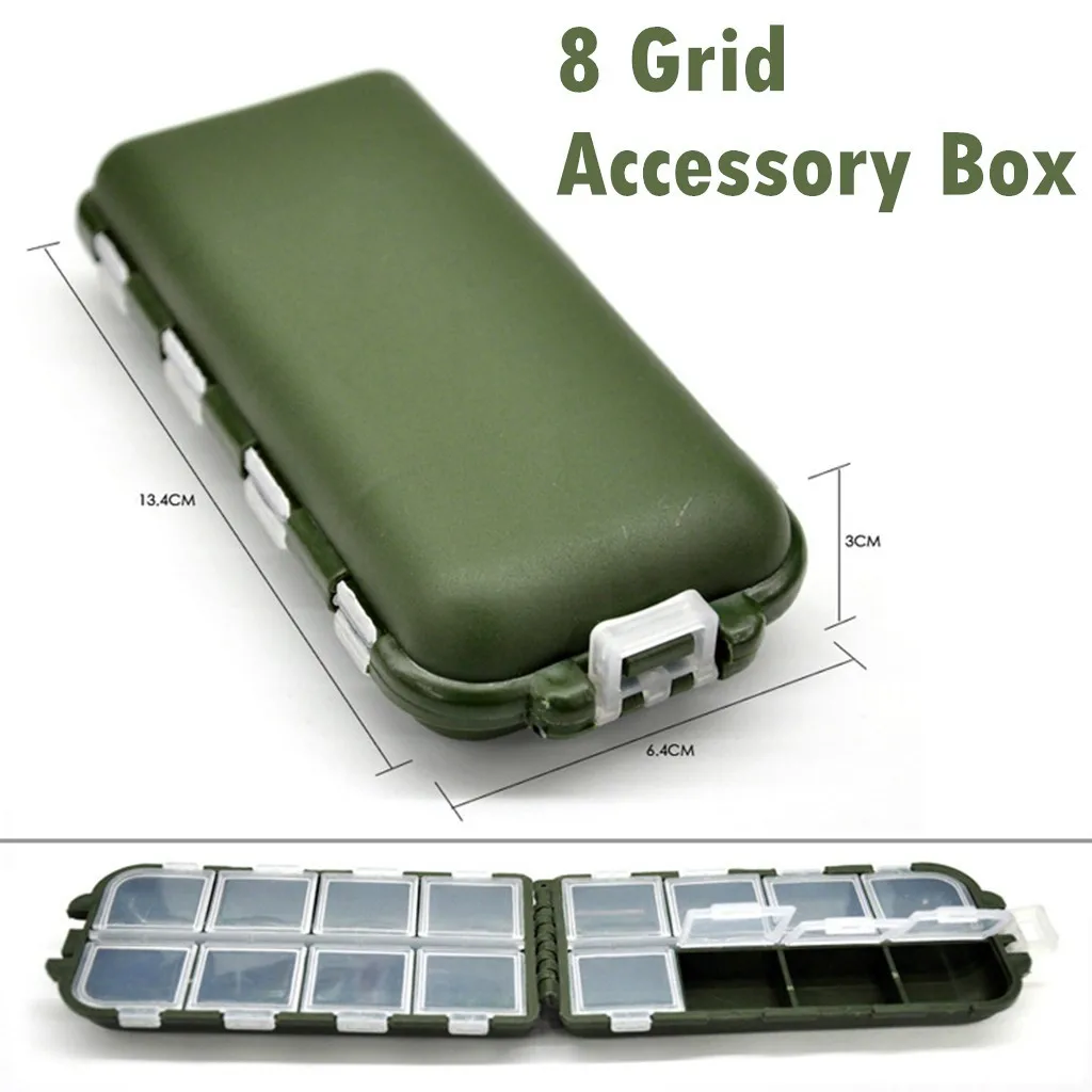 

Portable Fishing Gear Box Bait Hook Storage Small Box Hook Box Fishing Accessories 8 Grid for storing swivels hooks lure Durable