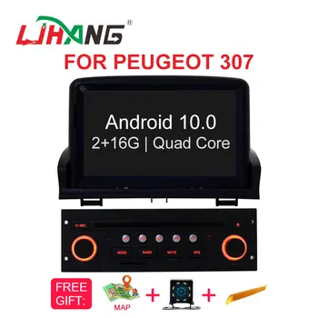 

LJHANG Android 10 Car Multimedia DVD Player For Peugeot 307 2008 2009 2010 2011 GPS Navigation 1 Din Car Radio Stereo Automotive