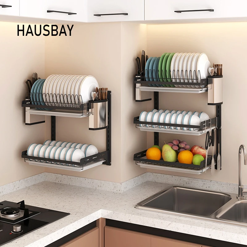 Кухонная стойка без перфорации настенная подвесная черная тарелка из