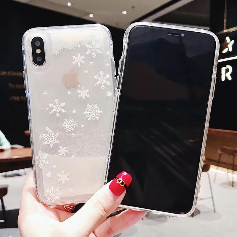 Веселый Рождественский зыбучий песок чехол для телефона для iphone 7 8 6S Plus 7Plus 8Plus чехол динамическая жидкая крышка для iphone 11 Pro XS Max XR X