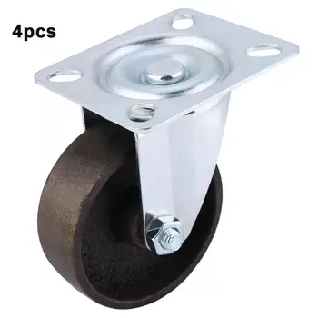 

4pcs 3inch Steel Swivel Wheels Caster Casters Wheel 360 Rotation Heavy Wheels Swivel Plate