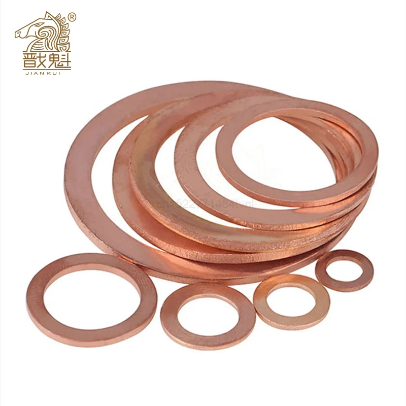 10-50pcs M5 M6 M8 M10 M12 M14 M16 M18 M20 M22 Solid Copper Washer Shim Flat Ring Gasket Rings Seal Plain Spacer Washers Fastener
