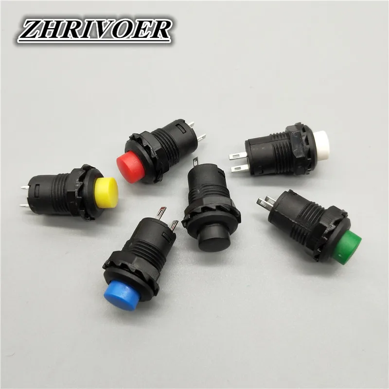 

6Pcs 12mm Momentary Push button Switches 3A /125VAC 1.5A/250VAC Self-locking/Self-reset Push Button Switch