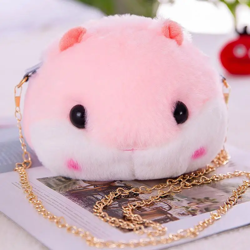 Муравьиная сумка для девочек, плюшевый рюкзак my melody, милая сумка, Детский Рюкзак, Сумка Микки, Детская сумка, рюкзак с кроликом, детский рюкзак - Цвет: Pink hamster