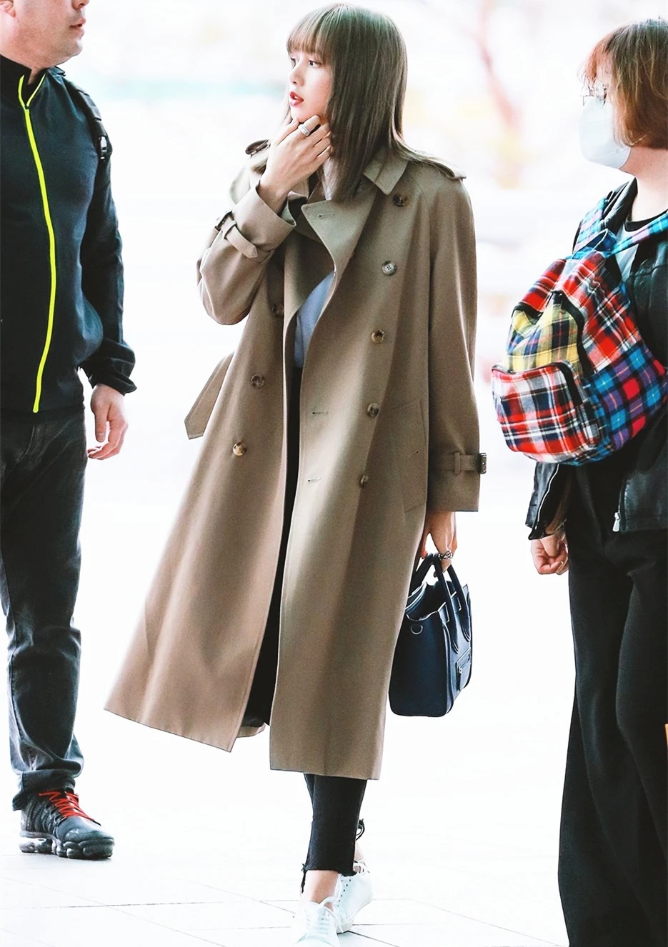 Kpop Blackpink Lisa same зимнее Новое свободное двубортное длинное пальто цвета хаки в британском стиле женская уличная модная куртка женская одежда