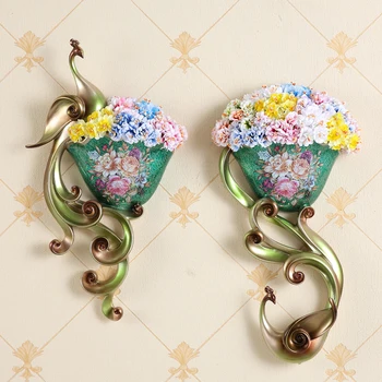 

EUROPEAN RESIN PHOENIX DIAMOND WALL VASE WALL HANGING CRAFTS DECORATION LIVINGROOM DINING ROOM PORCH FAKE FLOWER POT ORNAMENTS