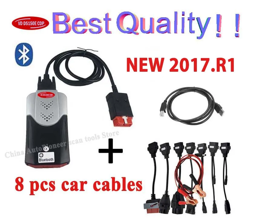 2020 Best NEW VCI vd ds150e cdp Bluetooth 2017.R1 2016.R0 keygen for delphis diagnostic repair tool 3in1 obd2 Scanner with case