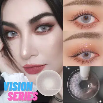 

2pcs/pair Colored Contact Lenses Eye Contact Color Cosmetic Multicolored Fashion Grey Natural Color Lens Shiny Yearly