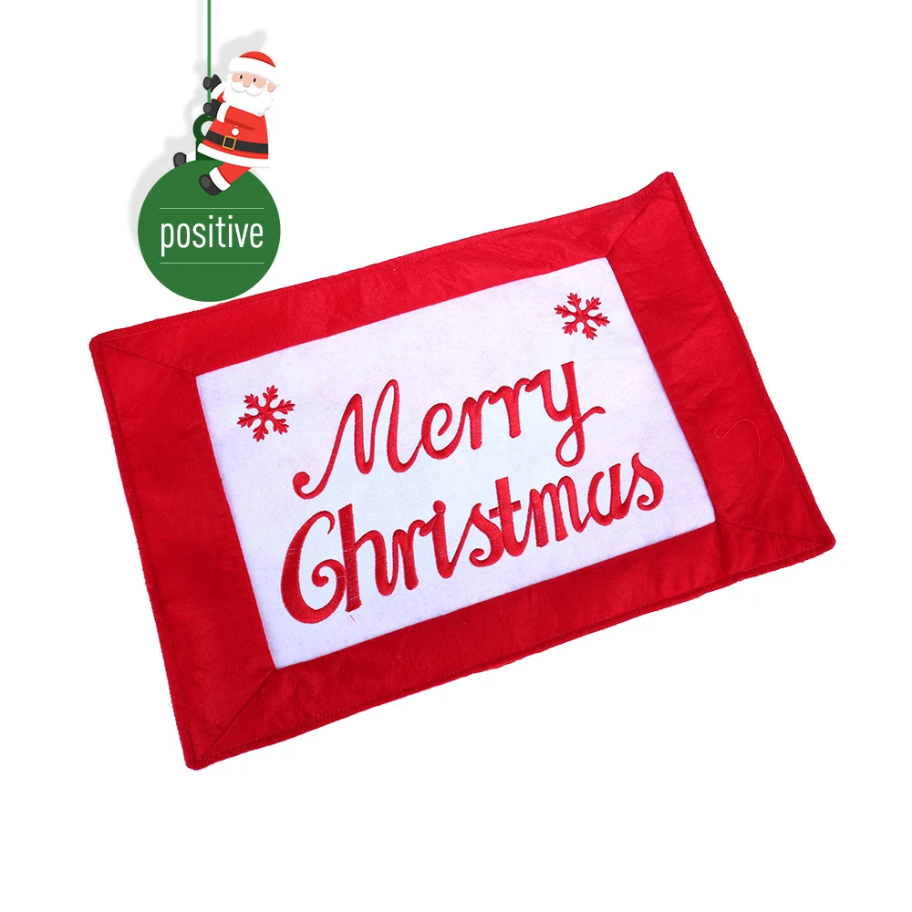 1pc Merry Christmas Dinner Mat Christmas English Meal Pad Table Mat Christmas Placemats For Home Party Banquet Dining