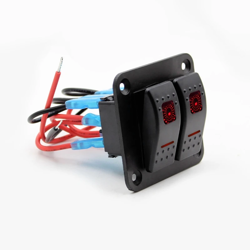 12 V-24 V 2 Gang красный кулисный переключатель Панель автомат защити цепи лодка морской Водонепроницаемый