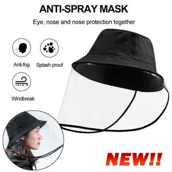 

A Protective Clear Face Hat Detachable Cap Anti-fog Saliva Windproof Hat