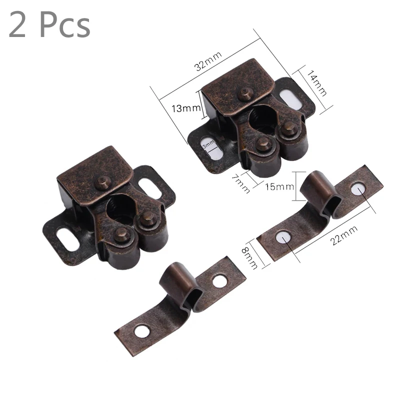 red bronze 2pcs 2 шт Дверной доводчик стопор магнит Буфер Заслонки шкаф ловит держатель с винтами шкаф аппаратная фурнитура мебельная фурнитура - Цвет: red bronze 2pcs