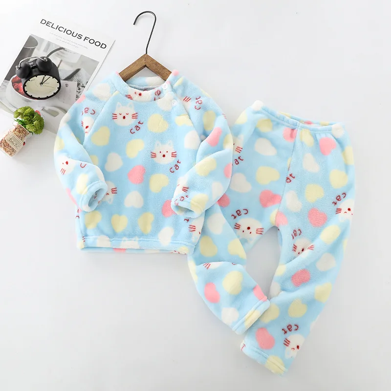 pajama sets baby boy Kids Winter Pajamas Sets Cartoon Rabbit Cute Style Children Warm Sleepwear Baby Girls Boys nightwear Children Pajamas For Girls Sleepwear & Robes comfortable