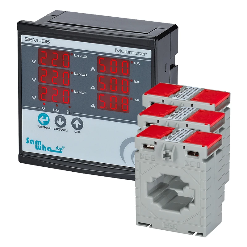 Digital Multimeter Samwha-Dsp SEM-06 Three Phase Volt Ampere Frequency Phase Sequence Display 12 in 1