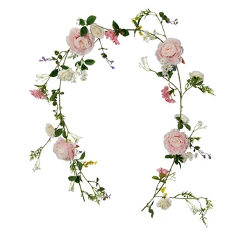 

Rose rattan Wedding Wreath Flower Christmas Garland Home door Decoration