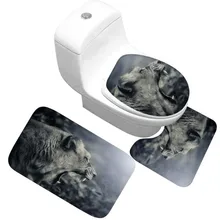 CAMMITEVER Лев коврики для ванной 3 шт./компл. сиденье коврик для унитаза нескользящий коврик 3D коврики домашний туалет