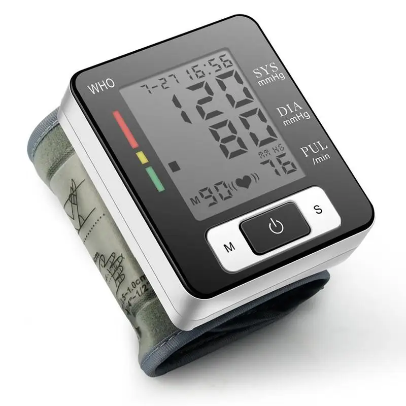 

Home Wrist Automatic English Electronic Digital Blood Pressure Monitor Heart Rate Pulse Portable Smart Medical Machine Measure