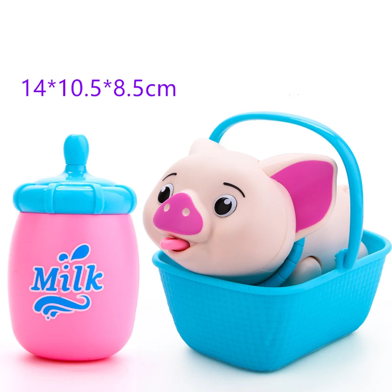 pig Сенсорные интерактивные детские игрушки, электронные домашние животные, свинья, собака, кормление, бутылка молока, музыкальная светящаяся развивающая кукла-животное для детей - Цвет: pig