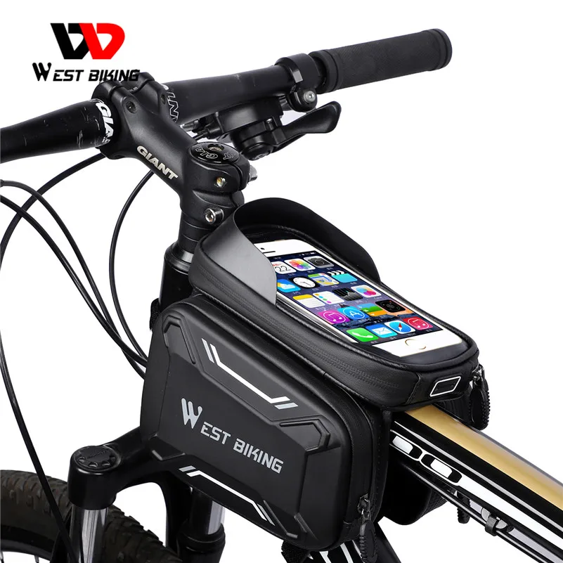 Bicycle-Bags Top-Tube Cycling-Accessories Front-Frame MTB West Biking Waterproof Screen-Touch