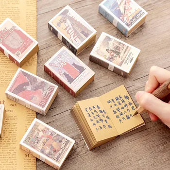 

Creative Mini Retro Matchbox Memo Pad Students Protable Small Notebook Can Tear Notepad Paper Style Random