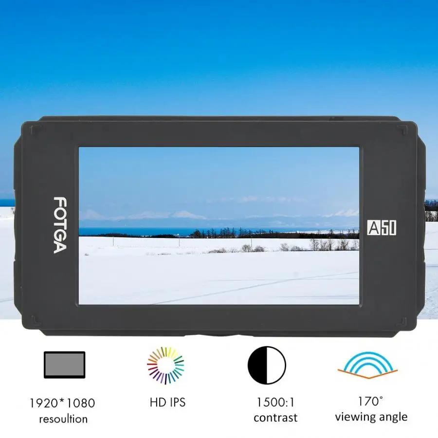 Fotga 5 ''ips экран камеры монитор 1920*1080 HD 4K вход выход 170 градусов широкоугольный монитор видео помощь для Canon sony Nikon