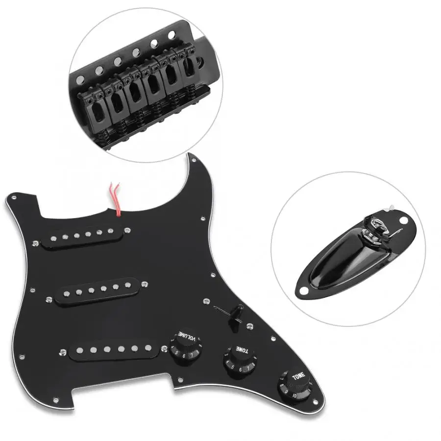 1 Set DIY Electric Guitar Kits Pickguard Back Cover Bridge System For Style Guitars