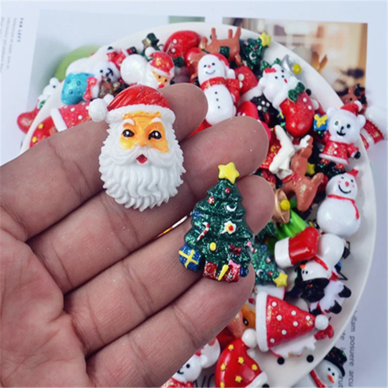 10 шт. Рождественские Подвески из смолы для слизи игрушки DIY наполнитель дополнение слизь игрушки Lizun порошок моделирование комплект глины для детей