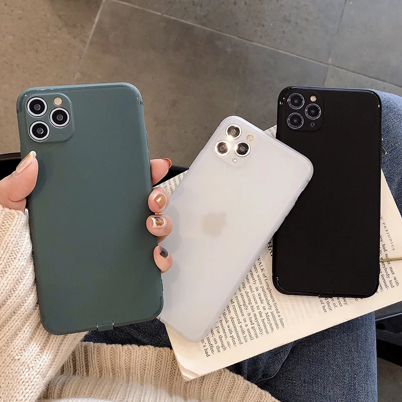 

Simple Slim Matte Phone Cases For iphone 11 11Pro Max X XS Max XR Soft TPU Soild Color Back Cover Case For iphone 8 7 6 6s Plus