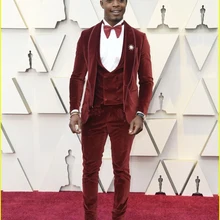 Очень хорошие бархатные смокинги для жениха с одной пуговицей, шаль, нагрудные Мужские костюмы из 3 предметов, свадебный/Выпускной/вечерний блейзер(пиджак+ брюки+ жилет+ галстук