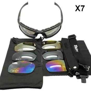 

Daisy X7 Tactical Sunglasses UV400 Protection Military Goggles Hunting, Shooting, Airsoft Outdoor Activities Eyewear 4Lenses