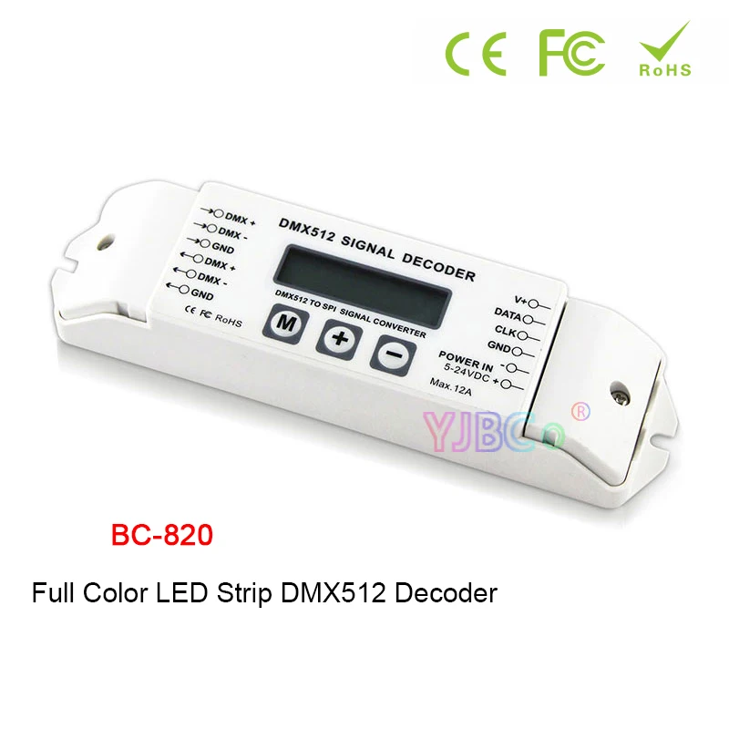 5V 12V 24V BC-820 DMX to SPI декодер сигналов DMX512 1990 Контроллер конвертер для PD6803 8806