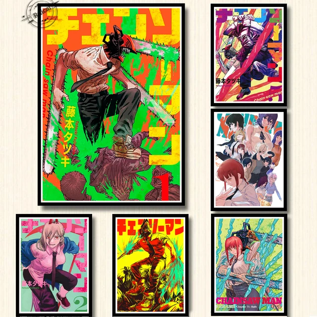 Motosserra Homem Anime Tapeçaria para Casa, Wall Art Poster, Kawaii Denji  Desenhos Animados, Decoração Estética do Quarto, Fundo - AliExpress