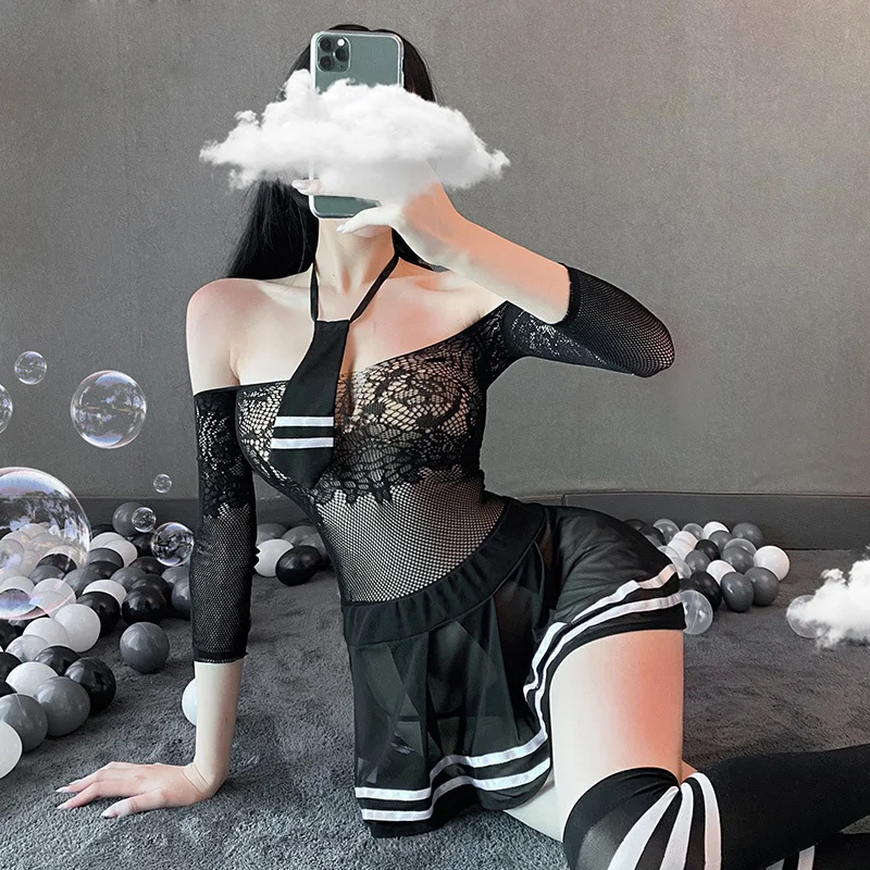 Porno Lingerie Sexy Woman Babydoll Bodysuits Sexy Student Uniform Erotic Costumes Chemise Lenceria Sexi Dress Sleepwear Mujer