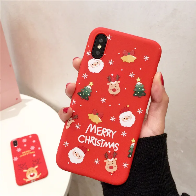 A12 Рождественский чехол для iphone 11 Pro Max X XS XR на iphone 11 чехол силиконовый чехол с изображением оленя медведя для iphone 7 8 6S Plus 7Plus чехол - Цвет: A12
