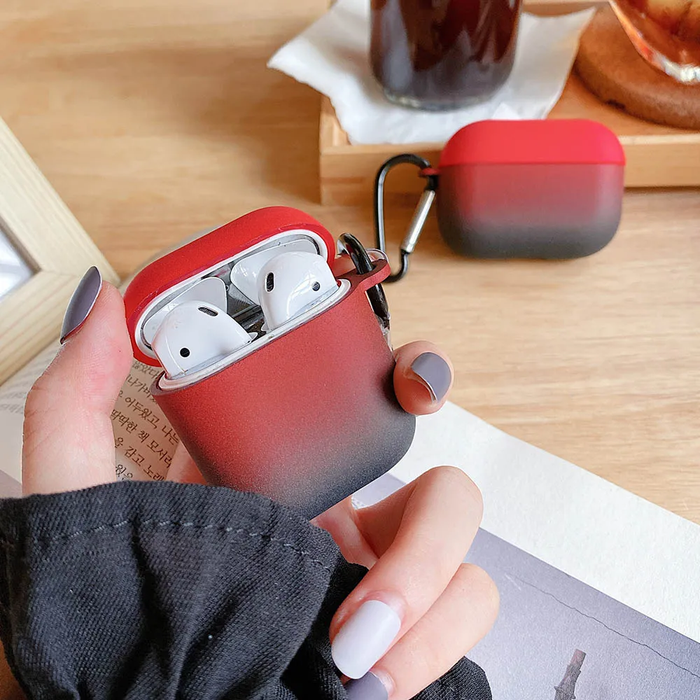 

Gradient Soft TPU Cute Earphone Cases for Apple Airpods Pro Silicone Gradient Charging Box for AirPods 2 3 Case with KeyChain