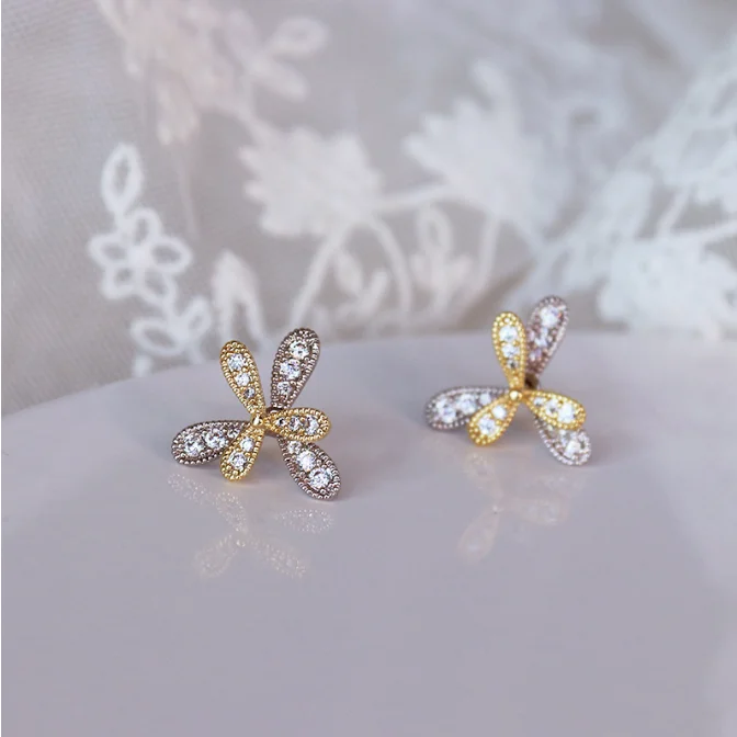 S925 earneedle cute flower two ways to wear delicate earrings jewelry female | Украшения и аксессуары