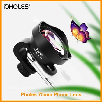 

75mm Pholes Macro Lens External Lens Mobile Phone Camera For Iphone and Android Mobile phones Telephoto 10PX